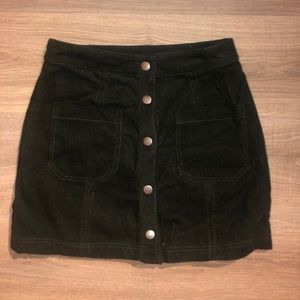 Ribbed Button-Up Skirt